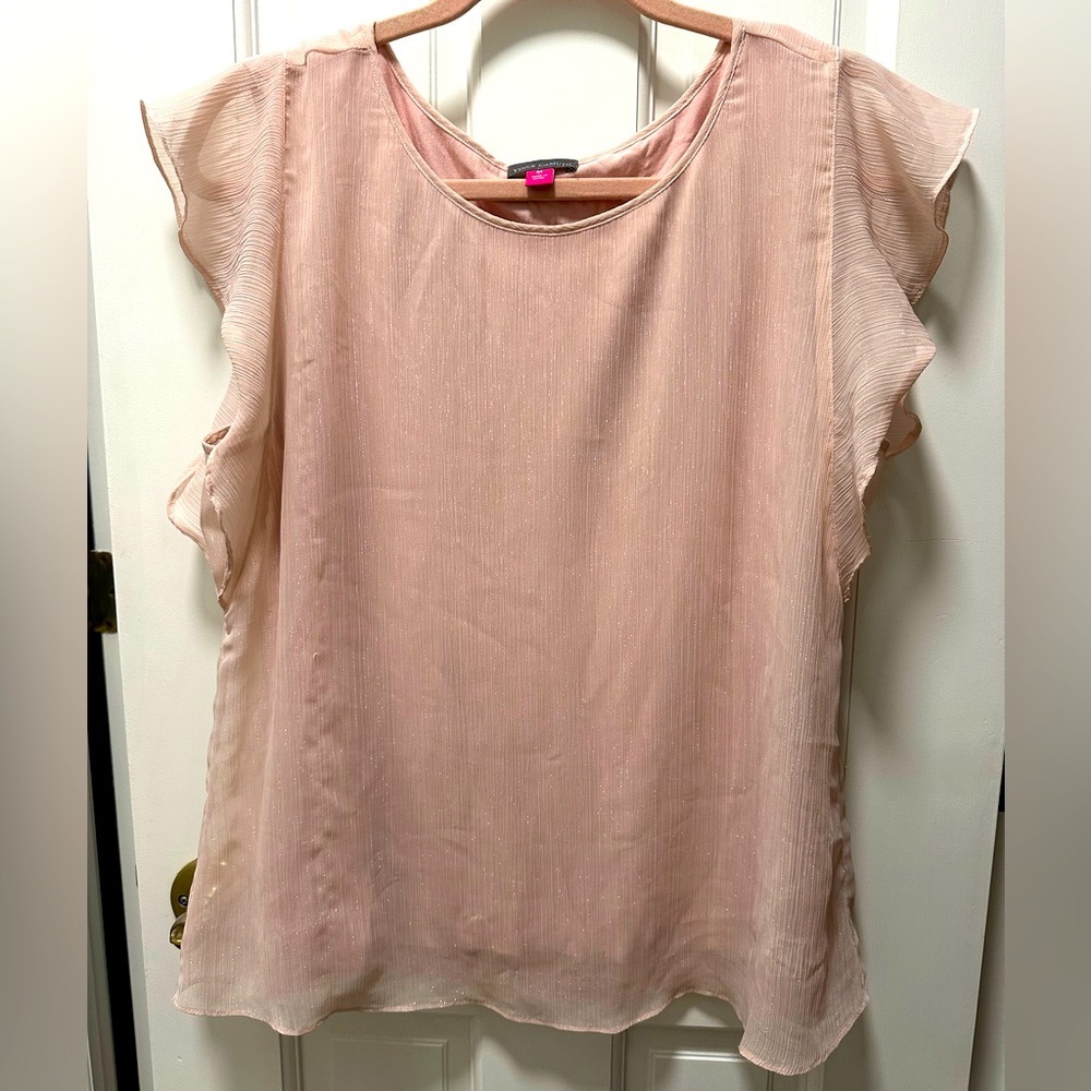 Elegant Women’s Pink Ruffle Sleeve Top